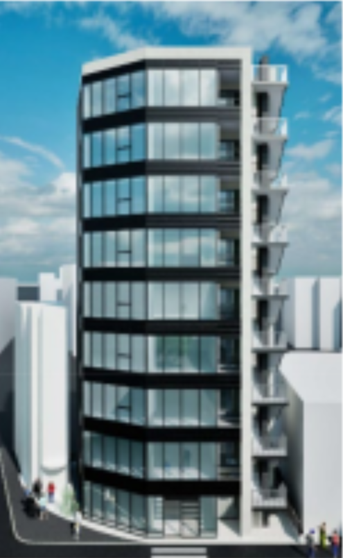 「小岩」駅 徒歩１分 駅ホームから視認可能 ガラス張りの新築医療ビル計画